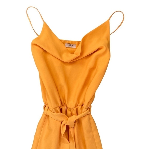 H2O Italia Tinomi Cowl Neck Wide Leg Jumpsuit with detachable Belt in Marigold - Picture 5 of 13
